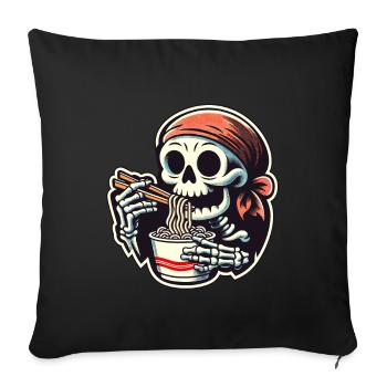 Skeleton Ramen Noodles for Scary Movies Japanese - Sofa pillowcase 17,3'' x 17,3'' (45 x 45 cm) - black - Front
