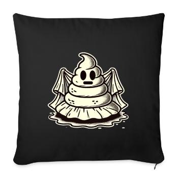 Funny poop pile feces ghost humorous - Sofa pillowcase 17,3'' x 17,3'' (45 x 45 cm) - black - Front