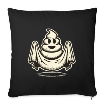 Drôle caca tas d’excréments fantôme humoristique - Housse de coussin décorative 45 x 45 cm - noir - Devant