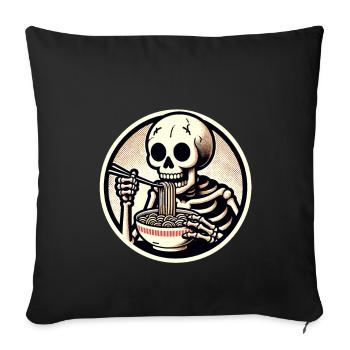 Skeleton Ramen Noodles for Scary Movies Japanese - Sofa pillowcase 17,3'' x 17,3'' (45 x 45 cm) - black - Front