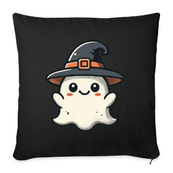 Funny Witch Ghost Spooky Party - Sofa pillowcase 17,3'' x 17,3'' (45 x 45 cm) - black - Front