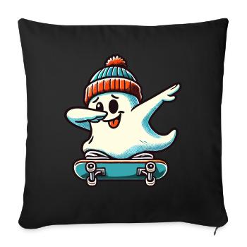 Skateboaring Dabbing Ghost Skateboard Dab - Sofa pillowcase 17,3'' x 17,3'' (45 x 45 cm) - black - Front