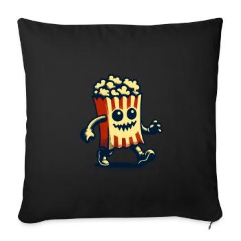 Scary popcorn for scary movies Halloween - Sofa pillowcase 17,3'' x 17,3'' (45 x 45 cm) - black - Front
