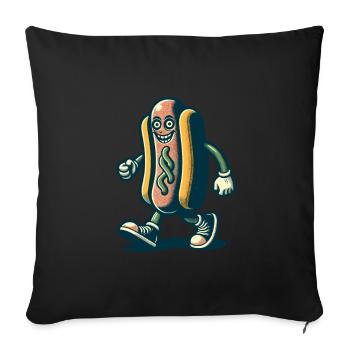 Creepy Hotdog Delicious Halloween Design - Sofa pillowcase 17,3'' x 17,3'' (45 x 45 cm) - black - Front