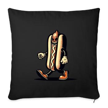 Creepy Hot Dog For Scary Movies Delicious Halloween - Sofa pillowcase 17,3'' x 17,3'' (45 x 45 cm) - black - Front