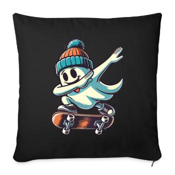 Skateboarding Dabbing Ghost Skateboard Dab - Sofa pillowcase 17,3'' x 17,3'' (45 x 45 cm) - black - Front