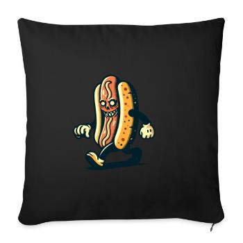 Creepy Hot Dog For Scary Movies Delicious Halloween - Sofa pillowcase 17,3'' x 17,3'' (45 x 45 cm) - black - Front