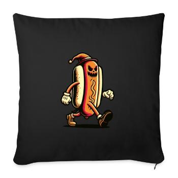 Creepy Hot Dog For Scary Movies Delicious Halloween - Sofa pillowcase 17,3'' x 17,3'' (45 x 45 cm) - black - Front