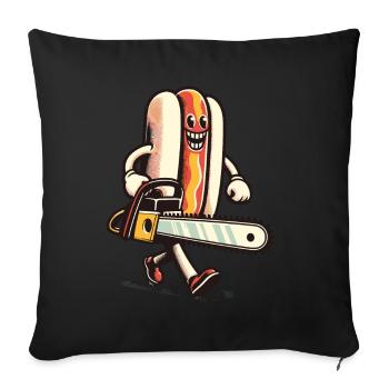 Psycho Hotdog Delicious Halloween Design - Sofa pillowcase 17,3'' x 17,3'' (45 x 45 cm) - black - Front