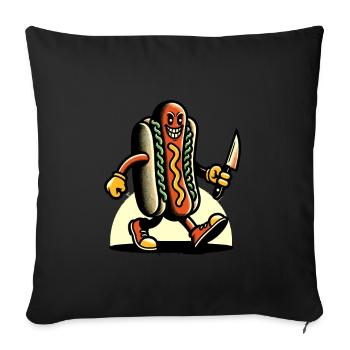Psycho Hotdog for scary movies Delicious Halloween - Sofa pillowcase 17,3'' x 17,3'' (45 x 45 cm) - black - Front