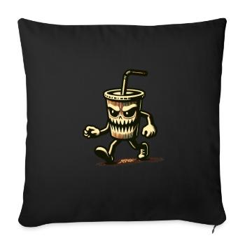 Scary drinking cup Drinks for scary movies - Sofa pillowcase 17,3'' x 17,3'' (45 x 45 cm) - black - Front