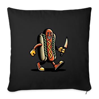 Psycho Hotdog Delicious Halloween Design for - Sofa pillowcase 17,3'' x 17,3'' (45 x 45 cm) - black - Front