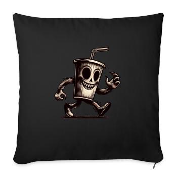 Scary drinking cup drinks for scary movies - Sofa pillowcase 17,3'' x 17,3'' (45 x 45 cm) - black - Front