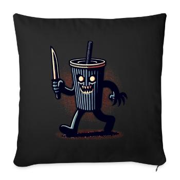 Scary Psycho Drinking Cup Boissons - Housse de coussin décorative 45 x 45 cm - noir - Devant