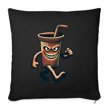 Scary drinking cup Drinks for scary movies - Sofa pillowcase 17,3'' x 17,3'' (45 x 45 cm) - black - Front