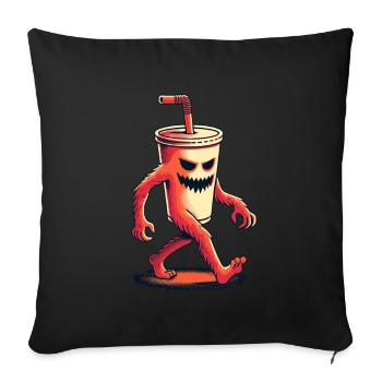 Scary Monster Drinking Cup Drinks - Sofa pillowcase 17,3'' x 17,3'' (45 x 45 cm) - black - Front
