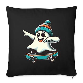 Skateboaring Dabbing Ghost Skateboard Dab - Sofa pillowcase 17,3'' x 17,3'' (45 x 45 cm) - black - Front