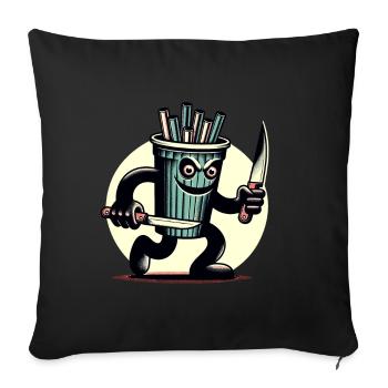 Scary Psycho Drinking Cup Drinks - Sofa pillowcase 17,3'' x 17,3'' (45 x 45 cm) - black - Front