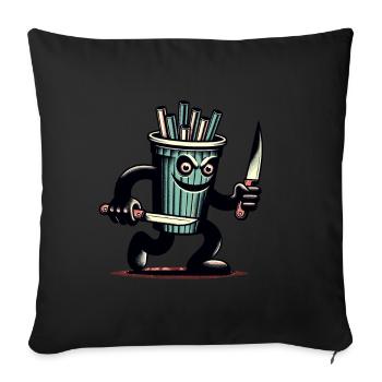 Scary Psycho Drinking Cup Drinks - Sofa pillowcase 17,3'' x 17,3'' (45 x 45 cm) - black - Front
