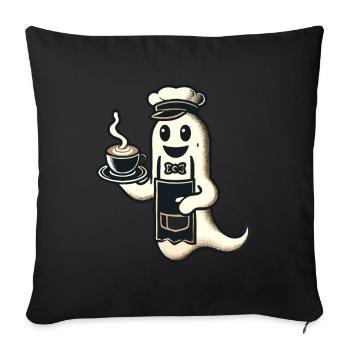 Coffee Lovers Barista Ghost Funny Coffee - Sofa pillowcase 17,3'' x 17,3'' (45 x 45 cm) - black - Front