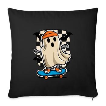 Skateboarding Skateboarder Ghost Halloween - Sofa pillowcase 17,3'' x 17,3'' (45 x 45 cm) - black - Front