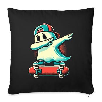 Skateboaring Dabbing Ghost Funny Halloween - Sofa pillowcase 17,3'' x 17,3'' (45 x 45 cm) - black - Front