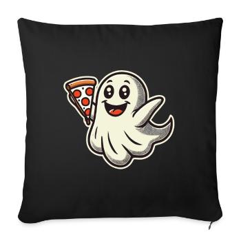 Pizza Delivery Ghost Funny Halloween Pizza - Sofa pillowcase 17,3'' x 17,3'' (45 x 45 cm) - black - Front