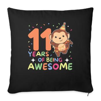 Singe pour les enfants de 11 ans - Housse de coussin décorative 45 x 45 cm - noir - Devant