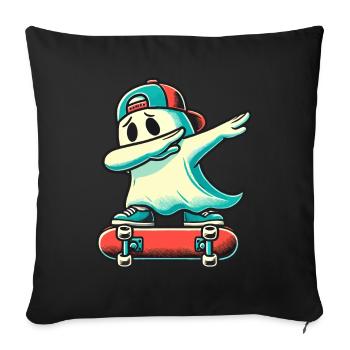 Skateboarding Dabbing Ghost Funny Halloween - Sofa pillowcase 17,3'' x 17,3'' (45 x 45 cm) - black - Front