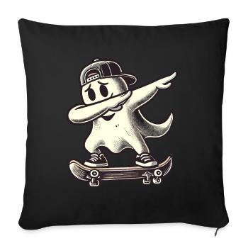 Skateboaring Dabbing Ghost Skateboard Dab - Sofa pillowcase 17,3'' x 17,3'' (45 x 45 cm) - black - Front
