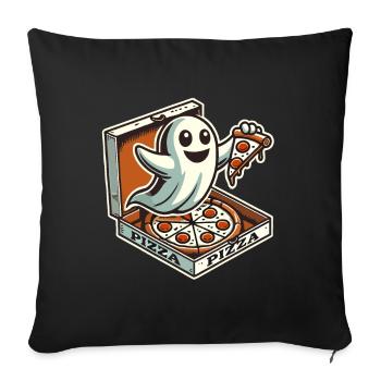 Pizza Delivery Ghost Funny Halloween Pizza - Sofa pillowcase 17,3'' x 17,3'' (45 x 45 cm) - black - Front