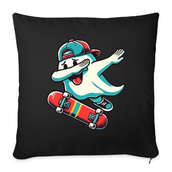 Skateboaring Dabbing Ghost Skateboard Dab - Sofa pillowcase 17,3'' x 17,3'' (45 x 45 cm) - black - Front
