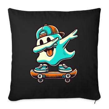 Skateboaring Dabbing Ghost Skateboard Dab - Sofa pillowcase 17,3'' x 17,3'' (45 x 45 cm) - black - Front