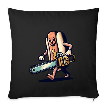 Psycho Hotdog Delicious Halloween Design - Sofa pillowcase 17,3'' x 17,3'' (45 x 45 cm) - black - Front