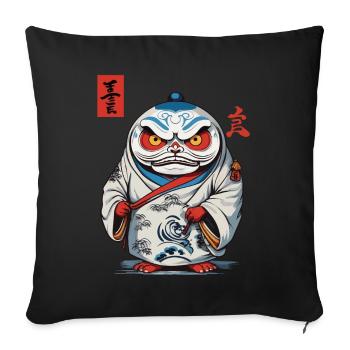 Japanese Daruma Aesthetic Yokai Vintage - Sofa pillowcase 17,3'' x 17,3'' (45 x 45 cm) - black - Front