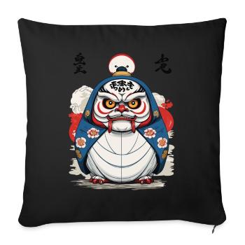 Esthétique japonaise Daruma Yokai Design - Housse de coussin décorative 45 x 45 cm - noir - Devant