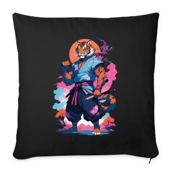 Tiger Yokai Vaporwave Aesthetic Samurai Kunst - Sofakissenbezug 45 x 45 cm - Schwarz - Vorne