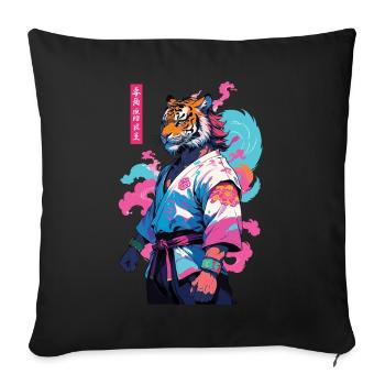 Tiger Yokai Vaporwave Aesthetic Samurai Design - Sofakissenbezug 45 x 45 cm - Schwarz - Vorne