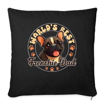 French Bulldog Dog Frenchie Dad - Sofa pillowcase 17,3'' x 17,3'' (45 x 45 cm) - black - Front