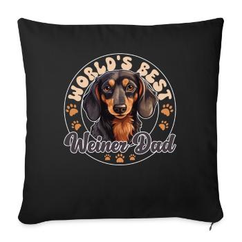 Dackel Dog Weiner Dad - Sofakissenbezug 45 x 45 cm - Schwarz - Vorne