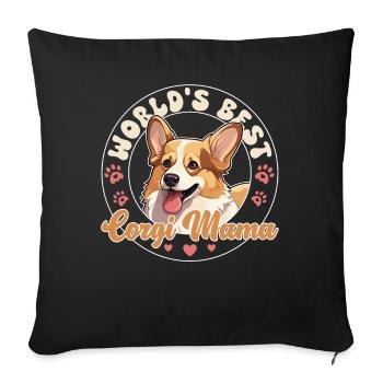 Welsh Corgi Pembroke Dog Corgi mama - Sofa pillowcase 17,3'' x 17,3'' (45 x 45 cm) - black - Front