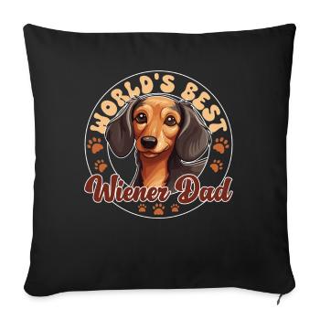 Teckel Chien Viennois Papa - Housse de coussin décorative 45 x 45 cm - noir - Devant