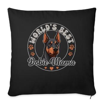 Doberman Pinscher Chien Dobie Mama - Housse de coussin décorative 45 x 45 cm - noir - Devant