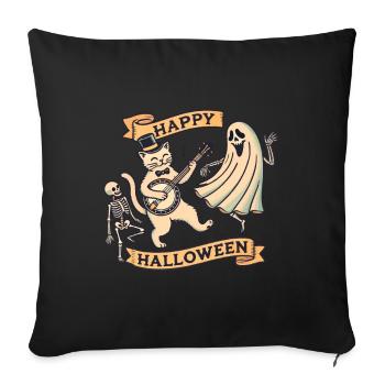 Happy Holiday Cat Happy Halloween Design - Sofa pillowcase 17,3'' x 17,3'' (45 x 45 cm) - black - Front