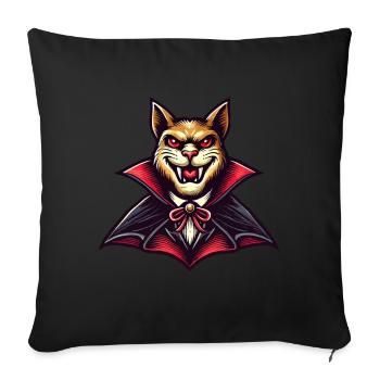 Vampire Cat Funny Halloween Outfit - Sofa pillowcase 17,3'' x 17,3'' (45 x 45 cm) - black - Front