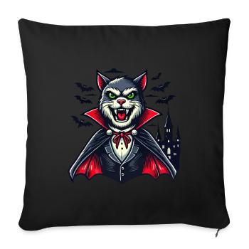 Vampire Cat Cute Halloween Cat - Sofa pillowcase 17,3'' x 17,3'' (45 x 45 cm) - black - Front