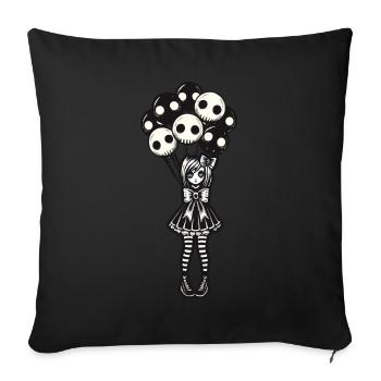 Emo Goth Girl Düsteres Gothic Design - Sofakissenbezug 45 x 45 cm - Schwarz - Vorne