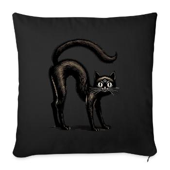 Creepy Black Witch Cat Extraordinary - Sofa pillowcase 17,3'' x 17,3'' (45 x 45 cm) - black - Front