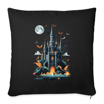 Spooky Haunted Castle Magical Haunted Castle - Sofa pillowcase 17,3'' x 17,3'' (45 x 45 cm) - black - Front
