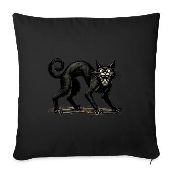 Chat Sorcière Noir Effrayant Extraordinaire - Housse de coussin décorative 45 x 45 cm - noir - Devant
